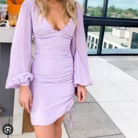 L’Academie The Pearl Dress soft lilac mini dress XXS - Picture 2 of 4